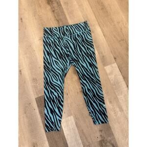 Nike Dri-FIT Leggings Womens Extra Large Blue Black Zebra Print Athletic Pants